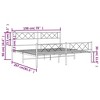 idaXL Metal Bed Frame - Durable Powder-Coated Steel, Black - with Headboard & Footboard - 3 of 4
