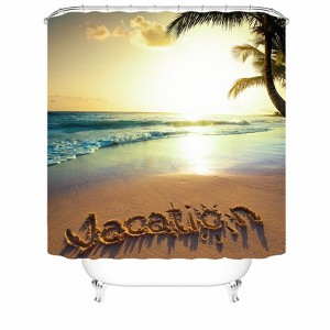 Words On The Beach Shower Curtains for Bathroom Waterproof Fabric Bath Curtain Durable Soft Stylish Bathroom Decor 72x72 Inch - 1 of 1
