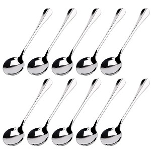 Unique Bargains Stainless Steel Kitchenware Cooking Soup Salt Sugar Dining Spoons 5.1" 10 Pcs - 1 of 4