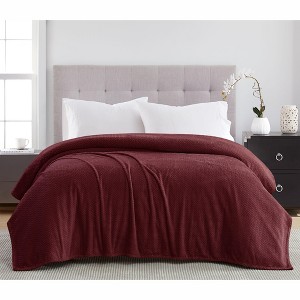 Kate Aurora Ultra Soft & Plush Oversized Queen Herringbone Embossed Fleece All Season Blanket - 1 of 1