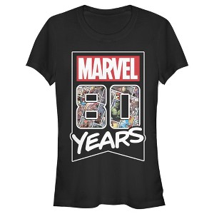 Juniors Womens Marvel 80 Years Logo T-Shirt - 1 of 3