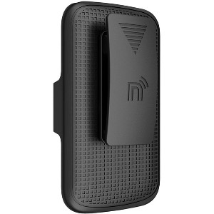 Nakedcellphone Holster for Consumer Cellular IRIS EASY Flip Phone / Boost Mobile Summit Flip 4G - Belt Clip Holder Case - Black - 1 of 4
