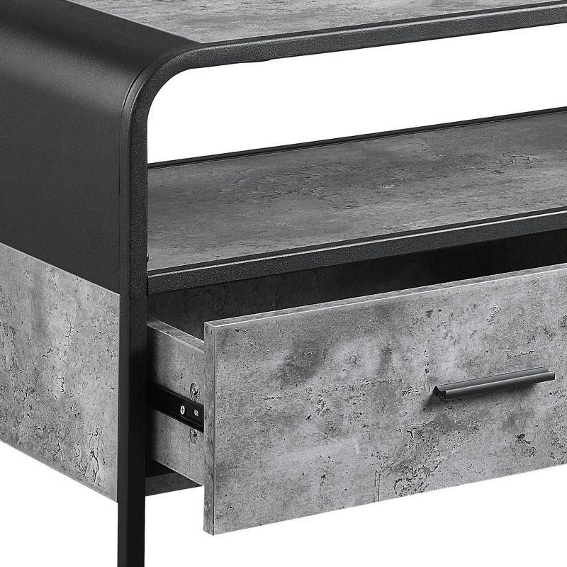 39&#34; Raziela TV Stand and Console Concrete Gray and Black Finish - Acme Furniture, 3 of 7