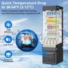 Commercial Fridge, Display Refrigerator -  Stainless Steel Upright Merchandiser, 4 Castors, 4 Adjustable Shelves, Custom Lightbox for Coffee Bar - 2 of 4