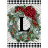 Briarwood Lane Winter Garden Flag 12x18 For Outdoor Winter Wreath Monogram Letter L For Winter Garden Flag Flags For Outside - 3 of 4