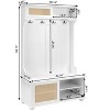 NicBex 40 inch Hall Tree for Hallway,Rattan Coat Racks with Door Shelves and Shoe Cabinets,Entryway Furniture for Hallway,Living Room,Bedroom - 3 of 4