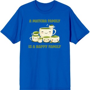 A Matcha Family Is A Happy Family Adult Crew Neck Short Sleeve Tee - 1 of 2