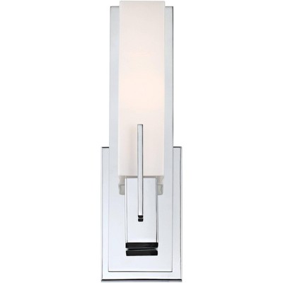 Midtown 19" Chrome Wall Sconce with White Glass Shade