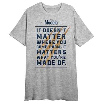 Modelo It's What You're Made Of Crew Neck Short Sleeve Gray Heather Women's Night Shirt