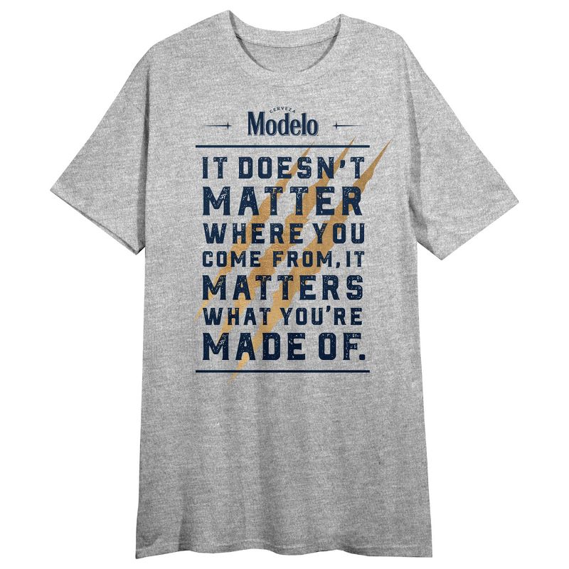 Modelo It's What You're Made Of Crew Neck Short Sleeve Gray Heather Women's Night Shirt, 1 of 3