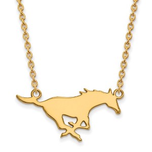 Black Bow Jewelry 14k Yellow Gold Southern Methodist Mustangs NCAA Necklace 18 Inch - 1 of 4