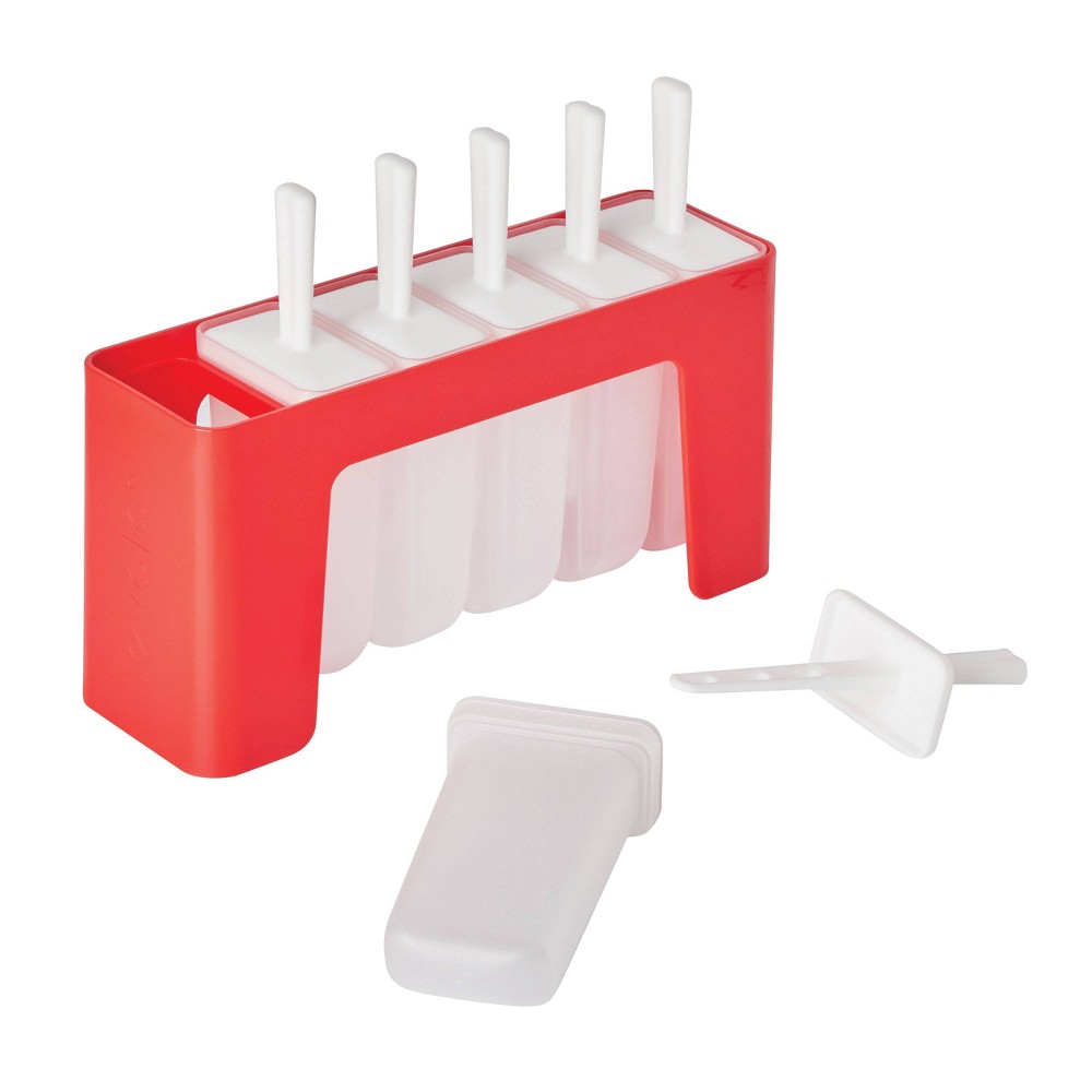 Photos - Barware Tovolo Set of 6 Modern Pop Molds Candy Apple: Plastic, Dishwasher-Safe, 3.4 oz Capacity, Freezer Safe, Red