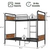 Metal Bunk Bed Twin Over Twin for Kids, Heavy Duty Twin Size Convertible Bunk Bed with Guardrail & Ladders - 2 of 4
