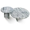 Lyngins Genuine Marble Round End Table, Natural Marble Small Coffee Table, Stone Side Table for Living Room, Nightstand with Semi-Polished Surface - 2 of 4