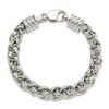 Black Bow Jewelry 9mm Sterling Silver Fancy Spiga Chain Bracelet, 7.75 Inch - 3 of 4