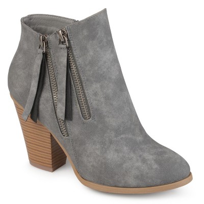Journee Collection Womens Vally Inside Zip Stacked Heel Booties