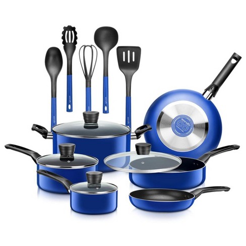 Pot Pan Set of Kitchen Pots Sets for Cooking Free Shipping Oxford Blue  Healthy Ceramic Nonstick 16pc Cookware Set Promotion Kits - AliExpress