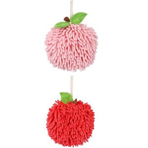 REGALWOVEN 2 Pack Soft Absorbent Chenille Fuzzy Ball Hand Towels for Bathroom Home Decor 6" x 6" - 1 of 4