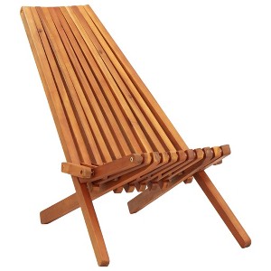 vidaXL Folding Patio Lounge Chair Solid Acacia Wood - 1 of 4