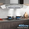 30" Curved Glass Range Hood Kitchen Vent Hood Ducted/Ductless 400 CFM 3 Speeds Mechanical Control - 4 of 4