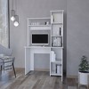NicBex Home Office Desks Desk with Storage Office Home Desks Morden Study Writing Table with 4 Open Shelves and 1 Cabinet Door for Office Room - 3 of 4