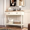 KTMBDW Console Table with 2 Drawers, Entryway Table with 2-Tier Storage Shelves, Sofa Table, Side Table, for Living Room, Hallway, Antique White - 4 of 4
