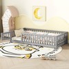 NicBex Kids Montessori Bed with Door,Wood Floor Bed with Safety Guardrails,Twin/Full/Queen Size Toddler bed for Bedroom Playroom,White/Gray/Brown - 2 of 4