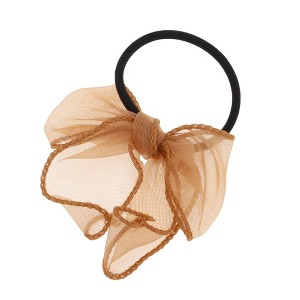 Unique Bargains Grace Solid Bow Ribbon Hair Elastic Band 1 Pc - 1 of 4