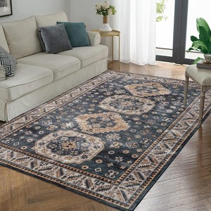 Coucheta Washable Area Rug - Vintage Distressed Rug, Low Pile Non-Slip Carpet for Living Room & Dining Room, Fade & Stain Resistant - 1 of 4