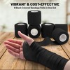 Self-Adherent Cohesive Bandage Black 6 Rolls 2"x5 Yards Sports Tape for First Aid, Sprains & Swelling - 2 of 4