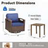 Patio Furniture Set, Outdoor Wicker Sofa Couch with Metal Armrest, Swivel Rocking Chairs, Ottomans, All-Weather Conversation Set for Garden - 3 of 4