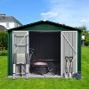 Janey Metal Outdoor Storage Box, Patio Storage Shed with 2 Lockable Doors and Foundation Base, Outdoor Furniture - Maison Boucle - 2 of 4