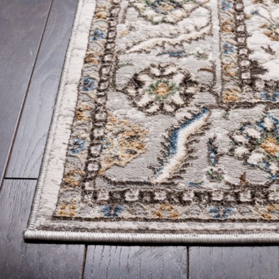 Gray Hand-Knotted Synthetic 8' x 10' Rectangular Rug