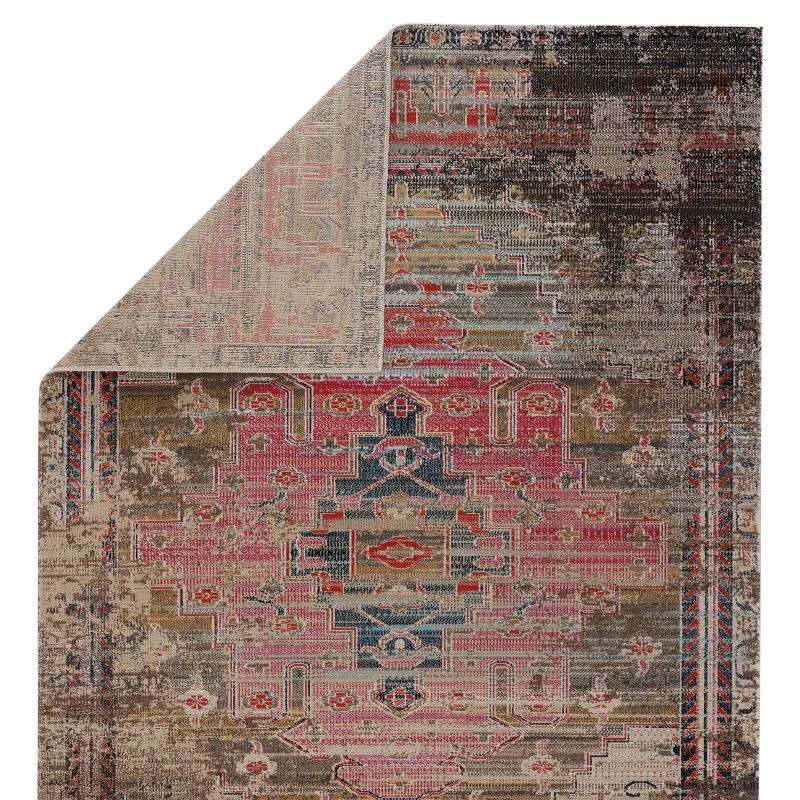 Cicero Indoor/Outdoor Medallion Area Rug Pink/Taupe - Jaipur Living, 4 of 7