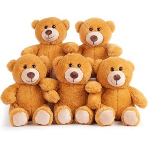 BenBen Teddy Bear Stuffed Animal Bulk, 5 Pack 8 in Plush Bear Toy Gifts for Kids, Girls, Brown - 1 of 4