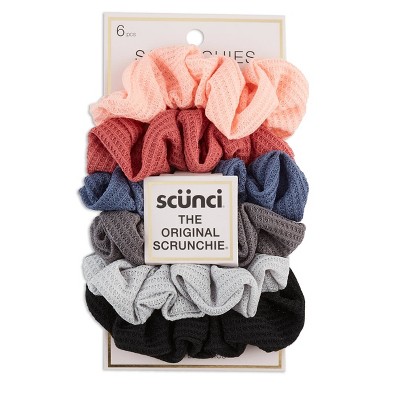 scunci Waffle Ruffle Scrunchies - 6pk