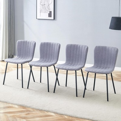 A set of 4 high quality dining chairs with black metal legs Luxury Minimalist Chairs