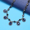 Women's Crystal Grace Collar Necklace - Sapphire Blue - 3 of 4