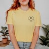 Simply Sage Market You're Doing Great Smiley Face Front And Back Garment Dyed Tee - M - Butter - 3 of 4