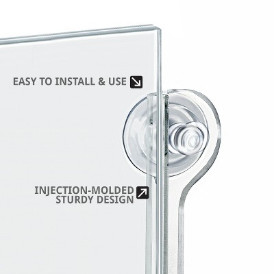 Clear Acrylic Window Sign Holder Frame with Suction Cups