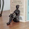 Danya B Brown Cast Iron Abstract Sitting Female Sculpture Pair Bookend Set of 2 - Tabletop Figurines For Desks, Accent Tables, or Shelves - 4 of 4