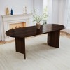 79 inch V-shaped Base Oval Walnut Colored Dining Table with 8 Dining chairs Suitable for Dining Room and Living Room - 3 of 4
