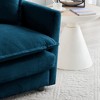 SYFERLORY Comfy Deep Single Seat Sofa Upholstered Reading Armchair Living Room Chair Blue Chenille Fabric , 1 Toss Pillow，Blue - 3 of 4