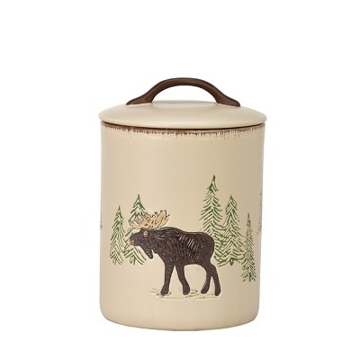 Rustic Beige Ceramic Wildlife Canister Set