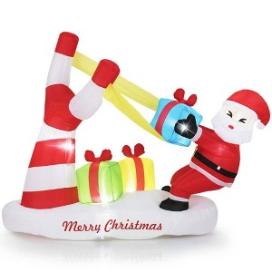 Resenkos 7-Ft Outdoor Christmas Inflatable Santa with Slingshot - Multi-Color White - 1 of 4