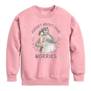 Boys' - Disney - Forget About Your Worries Baloo and Mowgli Graphic Long Sleeve Fleece Sweatshirt - 1 of 4