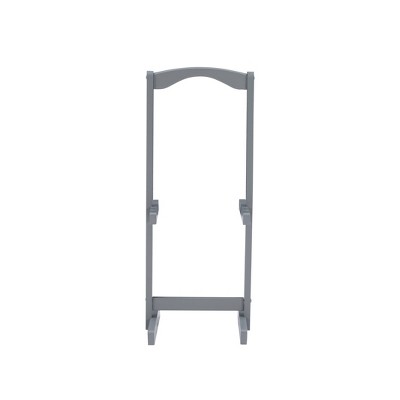 Modern Compass-Inspired Dark Gray Wood TV Tray Table Set