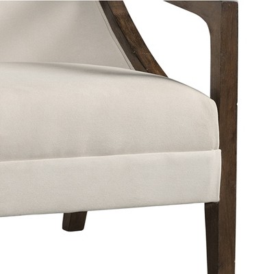 Dayna Transitional Beige Accent Chair with Trendy Cut-Outs