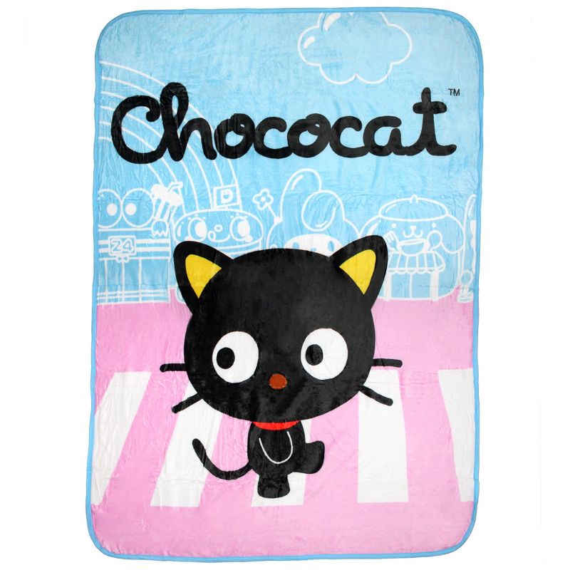 Sanrio Hello Kitty And Friends Chococat Character Soft Fleece Plush Throw Blanket Multicoloured, 1 of 5