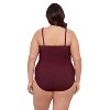 Aqua Green, Women's Surplice Trim Overlay One Piece - 3 of 3
